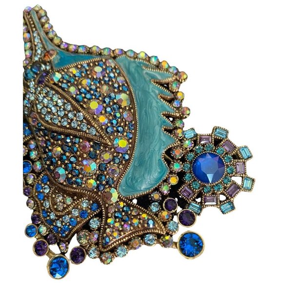 Heidi Daus "Tropical Sparkle" SEA LIFE FISH Crystal and Enamel Pin NWT RET $150 - Picture 3 of 6